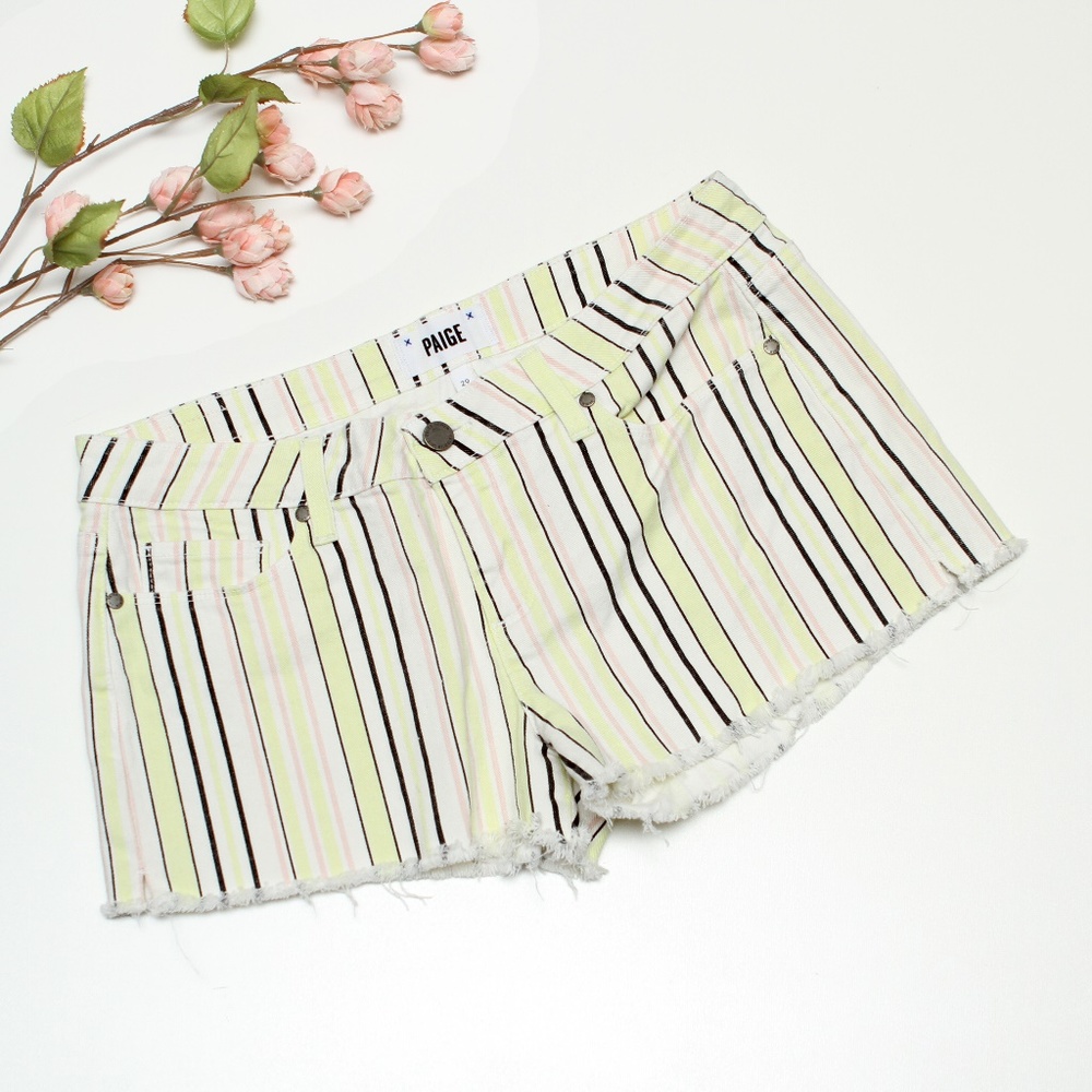 PAIGE Catalina Pink Lemonade stripe Shorts